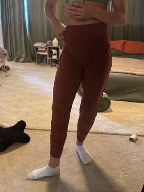High-Waist Rust Joggers - Bhakti joggers Jala